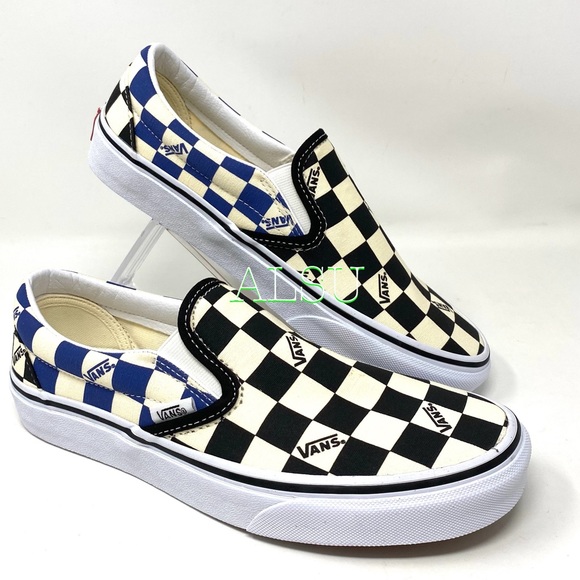 VANS Classic Slip On Big Checker Black Navy Canvas Women's Size 8.5 VN0A4U38WRT - Picture 3 of 7